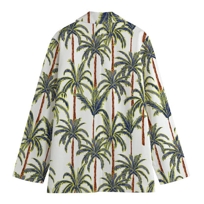 Vintage Palm Tree Beach Pattern Print Women's Blazer
