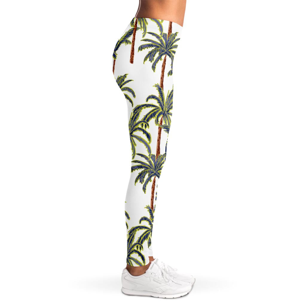 Vintage Palm Tree Beach Pattern Print Women's Leggings