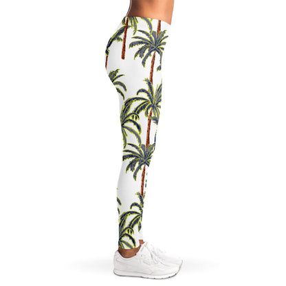Vintage Palm Tree Beach Pattern Print Women's Leggings