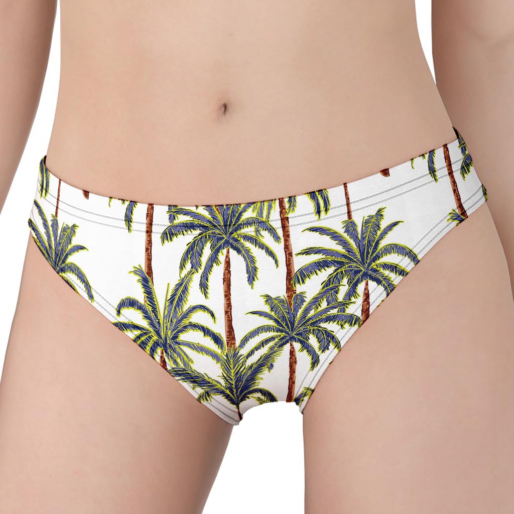 Vintage Palm Tree Beach Pattern Print Women's Panties