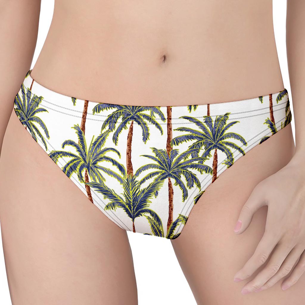 Vintage Palm Tree Beach Pattern Print Women's Thong