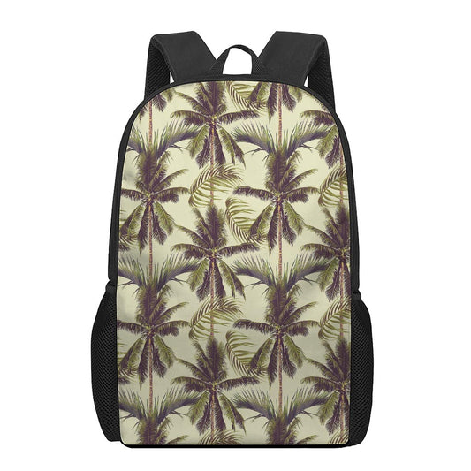 Vintage Palm Tree Pattern Print 17 Inch Backpack