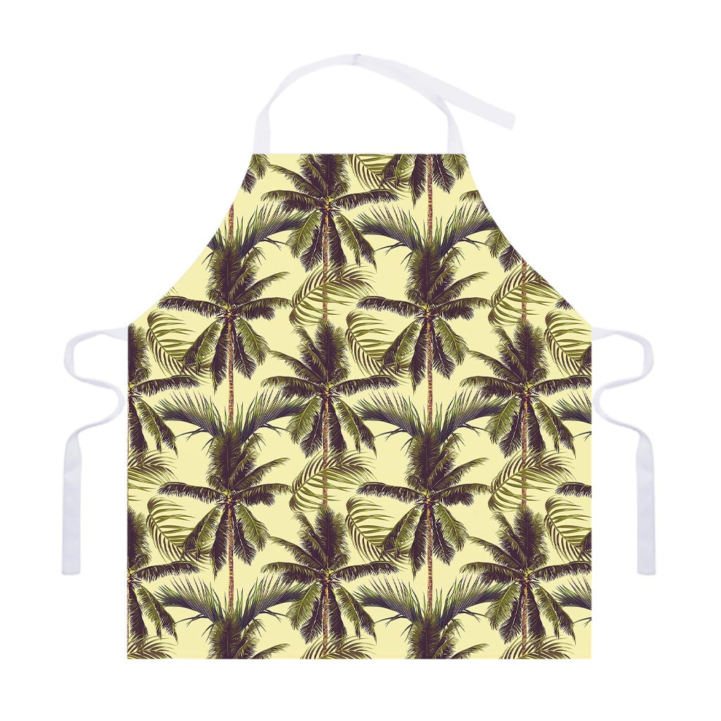 Vintage Palm Tree Pattern Print Adjustable Apron