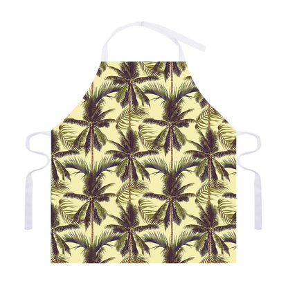 Vintage Palm Tree Pattern Print Adjustable Apron