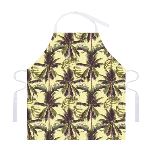Vintage Palm Tree Pattern Print Adjustable Apron