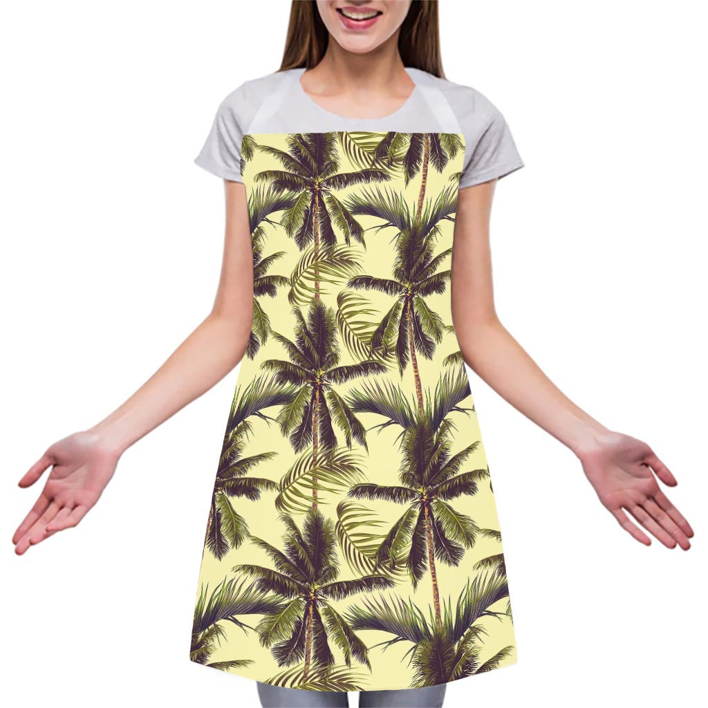 Vintage Palm Tree Pattern Print Adjustable Apron