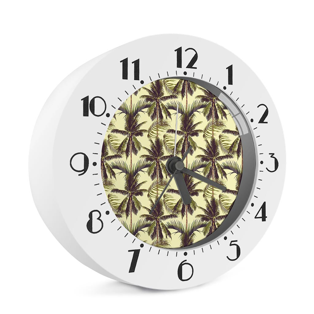 Vintage Palm Tree Pattern Print Alarm Clock