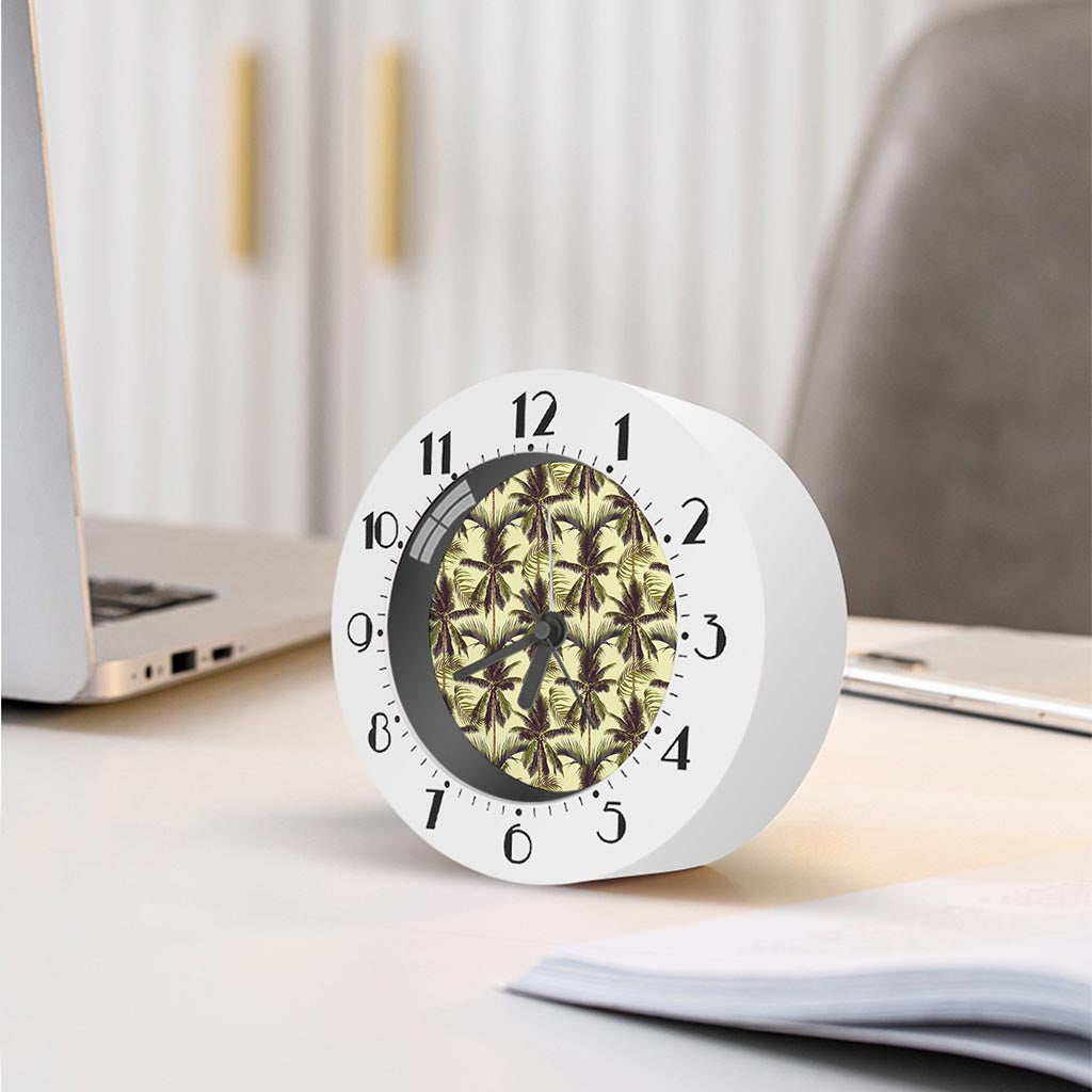 Vintage Palm Tree Pattern Print Alarm Clock