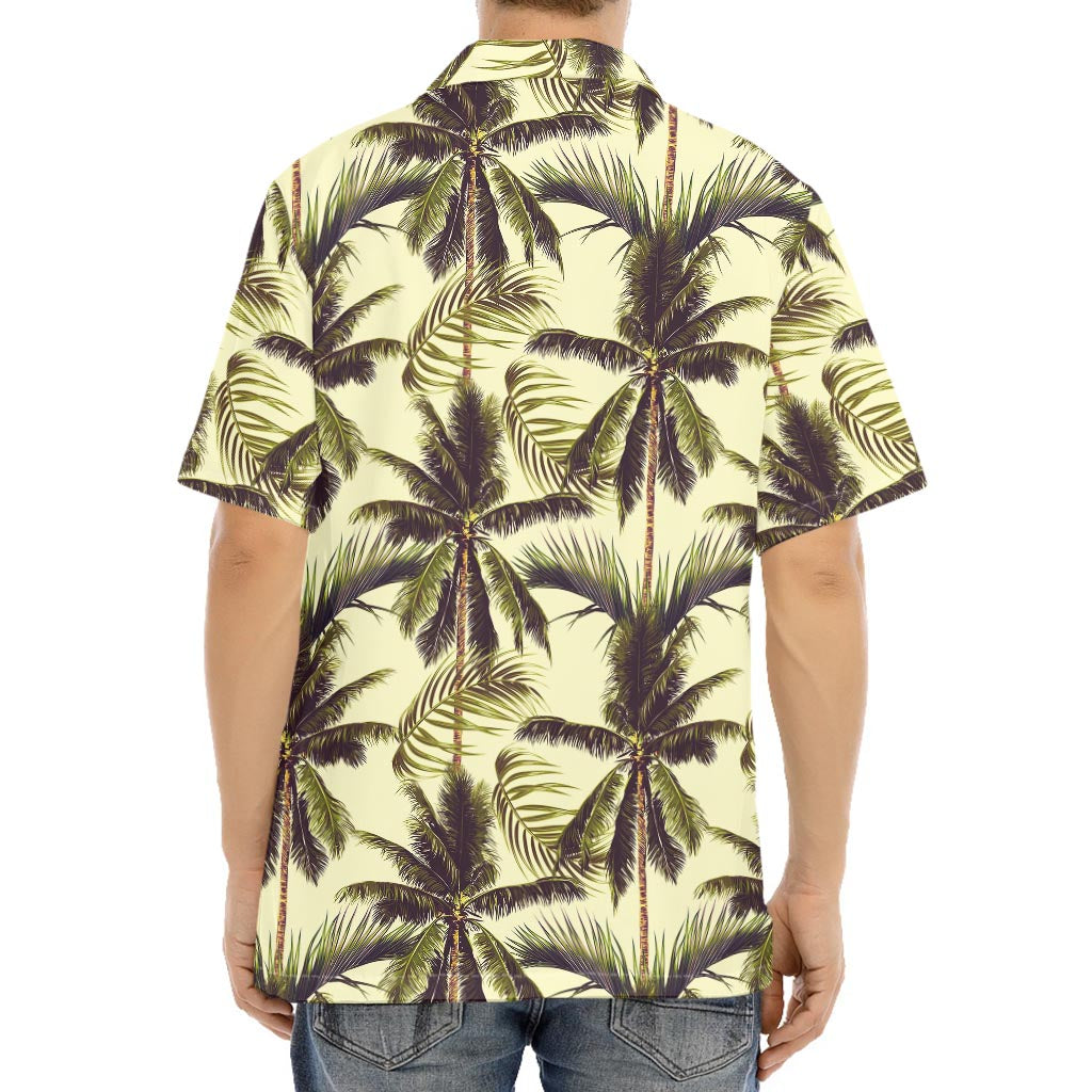 Vintage Palm Tree Pattern Print Aloha Shirt