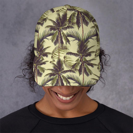 Vintage Palm Tree Pattern Print Baseball Cap
