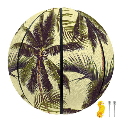 Vintage Palm Tree Pattern Print Basketball