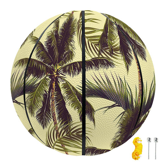 Vintage Palm Tree Pattern Print Basketball