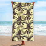 Vintage Palm Tree Pattern Print Beach Towel
