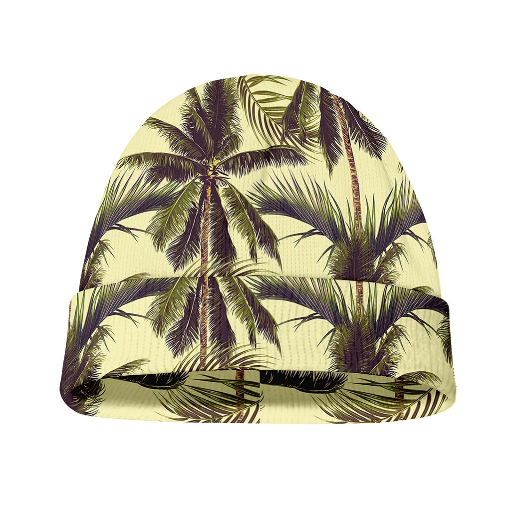 Vintage Palm Tree Pattern Print Beanie
