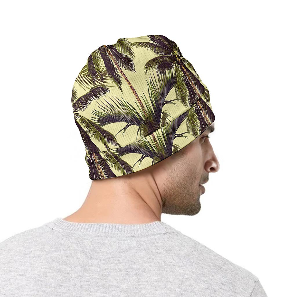 Vintage Palm Tree Pattern Print Beanie