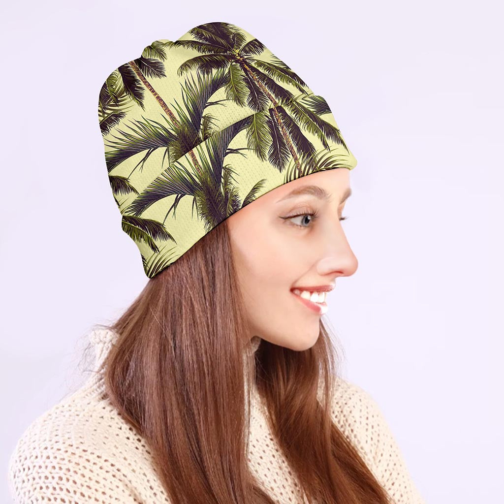Vintage Palm Tree Pattern Print Beanie