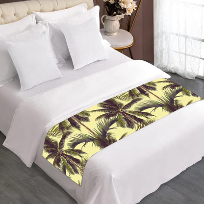 Vintage Palm Tree Pattern Print Bed Runner