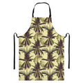 Vintage Palm Tree Pattern Print Bib Apron With Pocket