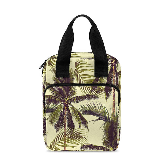 Vintage Palm Tree Pattern Print Bible Tote Bag