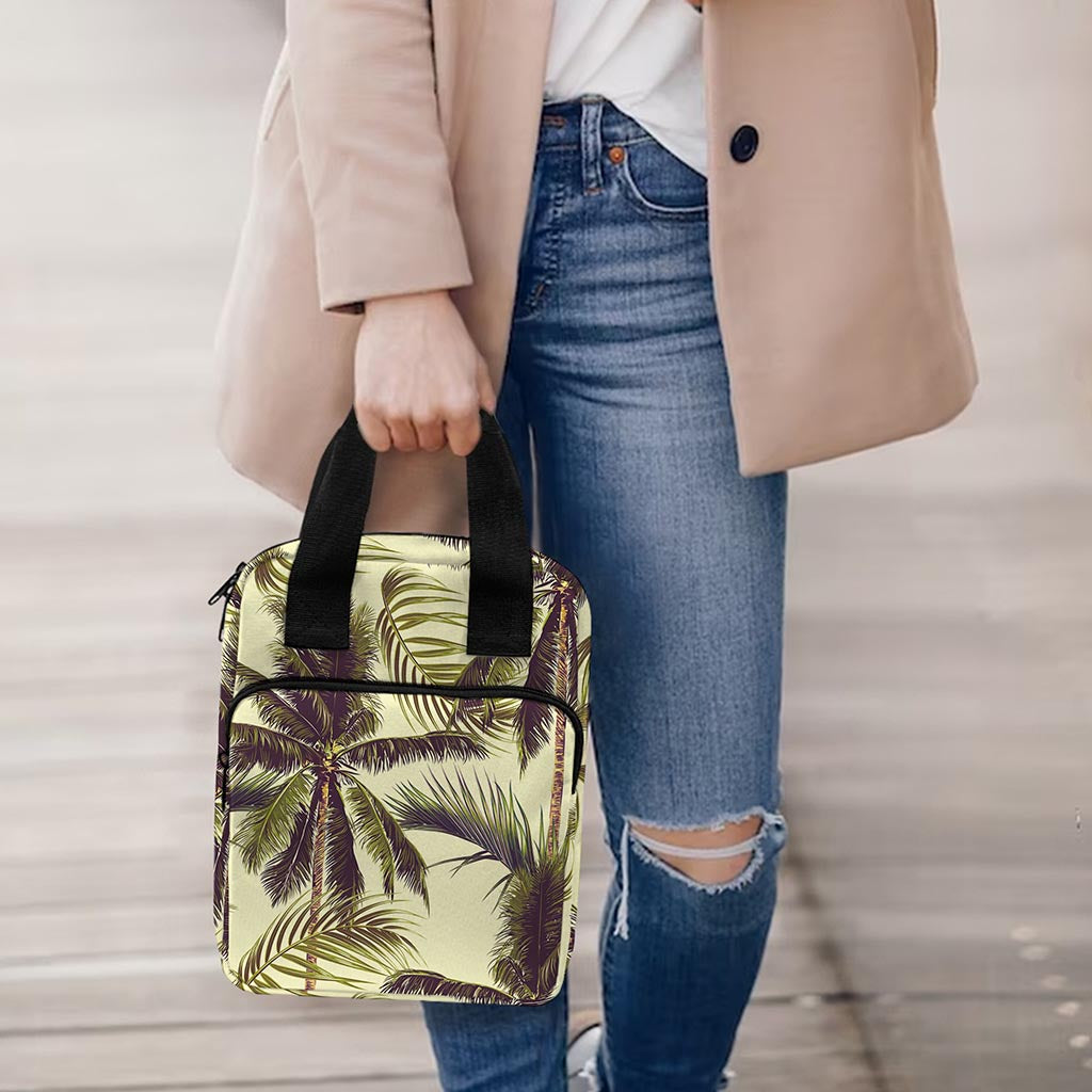Vintage Palm Tree Pattern Print Bible Tote Bag