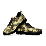 Vintage Palm Tree Pattern Print Black Running Shoes