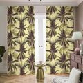 Vintage Palm Tree Pattern Print Dimout Pencil Pleat Curtains