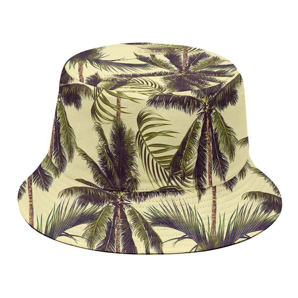 Vintage Palm Tree Pattern Print Bucket Hat