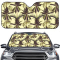 Vintage Palm Tree Pattern Print Car Windshield Sun Shade