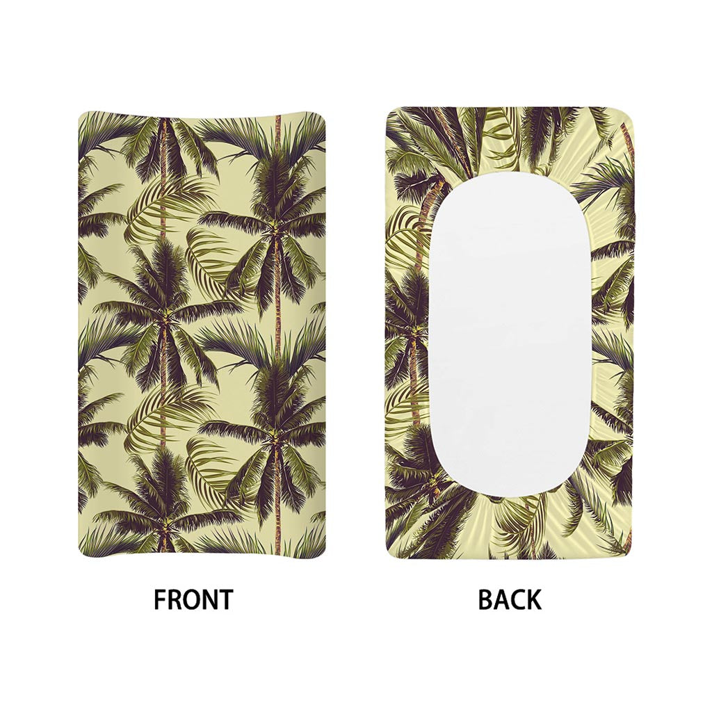 Vintage Palm Tree Pattern Print Changing Pad Cover
