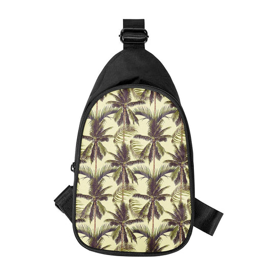 Vintage Palm Tree Pattern Print Chest Bag