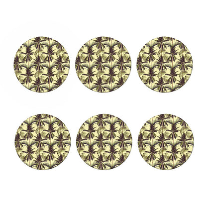 Vintage Palm Tree Pattern Print Coaster Set