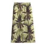 Vintage Palm Tree Pattern Print Cotton Front Slit Maxi Skirt