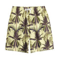 Vintage Palm Tree Pattern Print Cotton Shorts