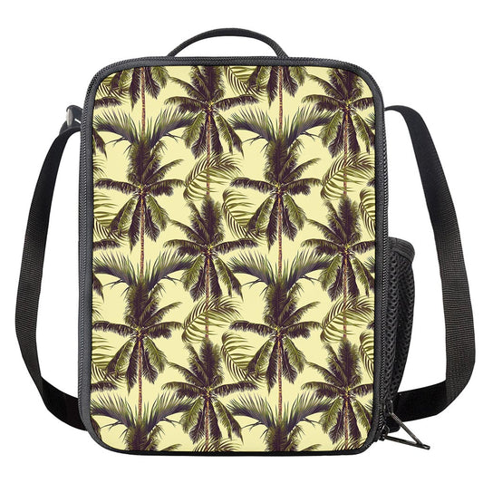 Vintage Palm Tree Pattern Print Crossbody Lunch Bag