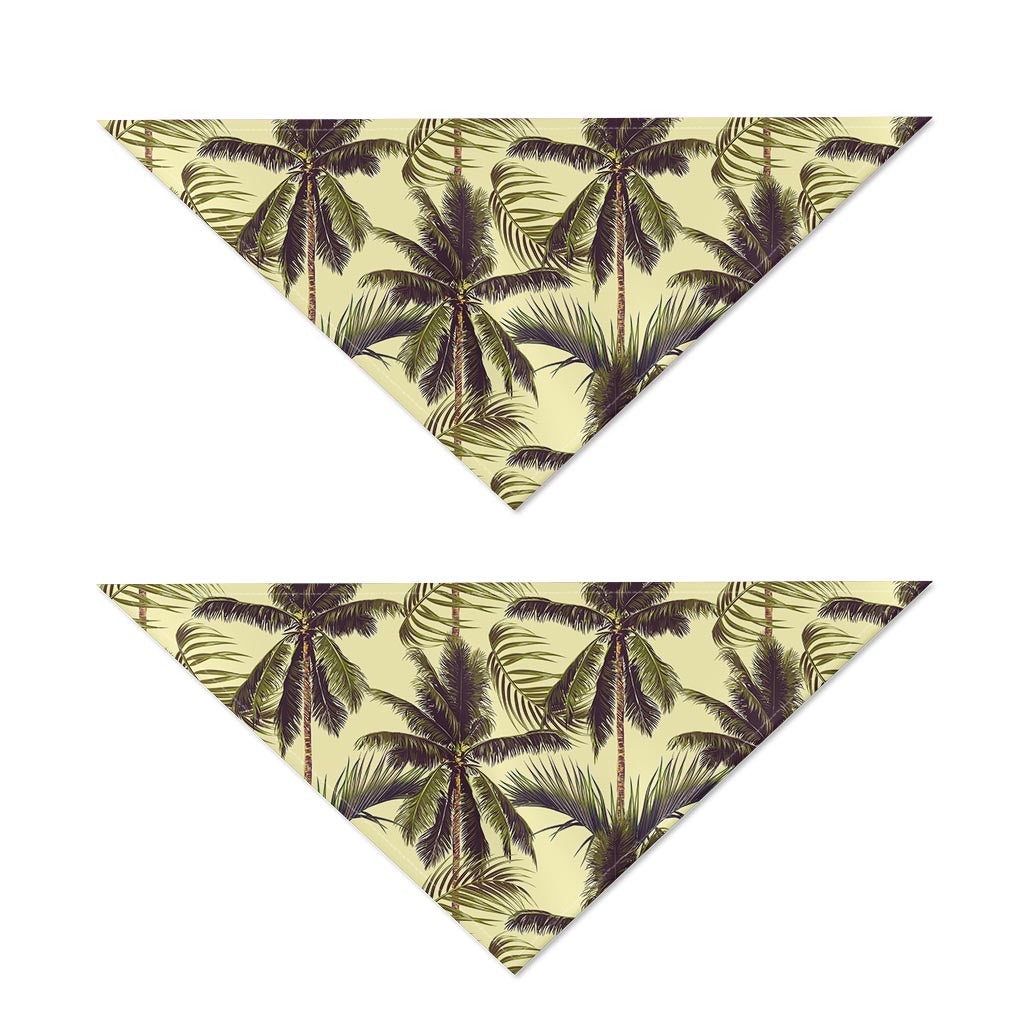 Vintage Palm Tree Pattern Print Dog Bandana