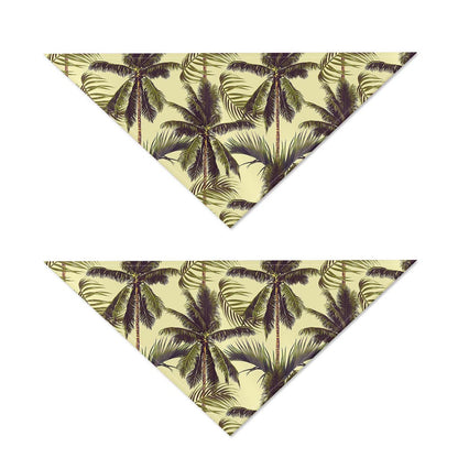 Vintage Palm Tree Pattern Print Dog Bandana