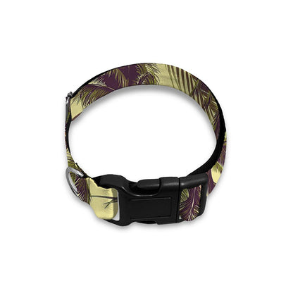 Vintage Palm Tree Pattern Print Dog Collar