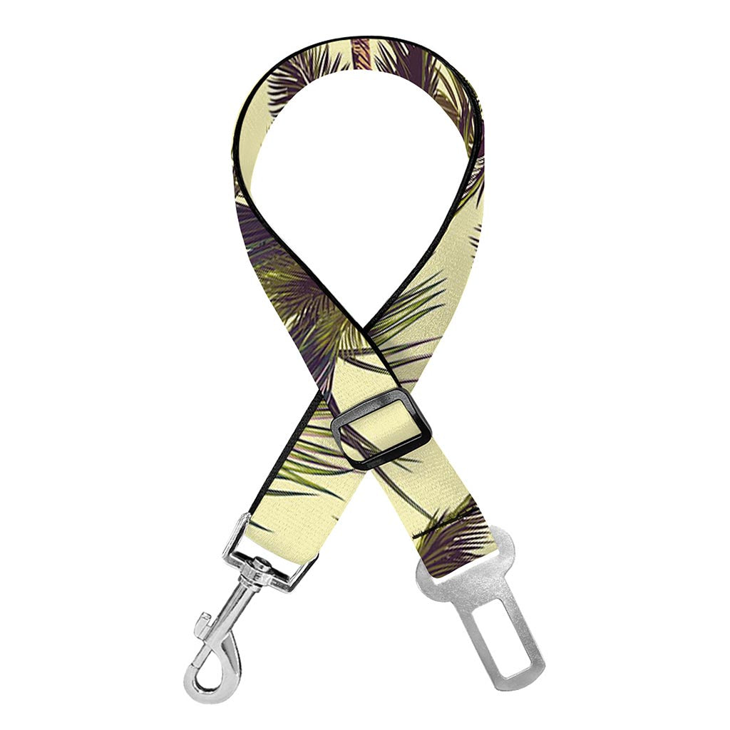 Vintage Palm Tree Pattern Print Dog Seat Belt