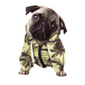 Vintage Palm Tree Pattern Print Dog Zip Up Hoodie