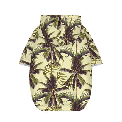 Vintage Palm Tree Pattern Print Dog Zip Up Hoodie