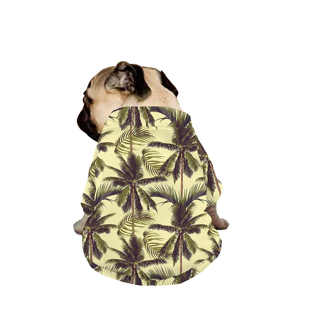 Vintage Palm Tree Pattern Print Dog Zip Up Jacket