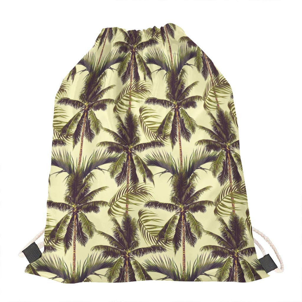 Vintage Palm Tree Pattern Print Drawstring Bag