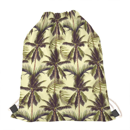 Vintage Palm Tree Pattern Print Drawstring Bag