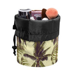 Vintage Palm Tree Pattern Print Drawstring Makeup Bag