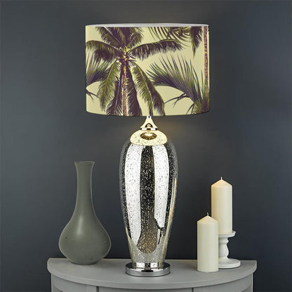 Vintage Palm Tree Pattern Print Drum Lamp Shade