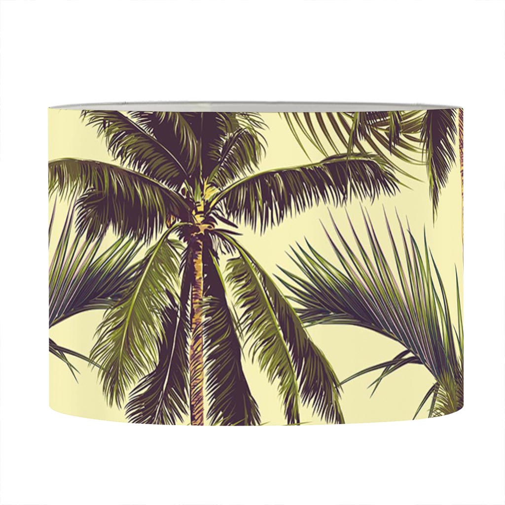 Vintage Palm Tree Pattern Print Drum Lamp Shade