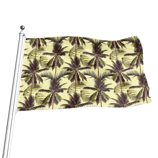 Vintage Palm Tree Pattern Print Flag