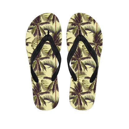 Vintage Palm Tree Pattern Print Flip Flops