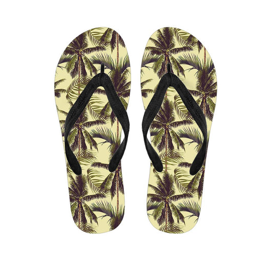 Vintage Palm Tree Pattern Print Flip Flops