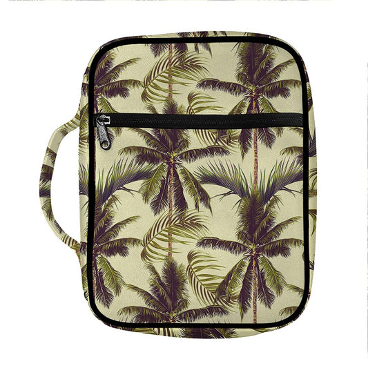 Vintage Palm Tree Pattern Print Front Pocket Bible Bag